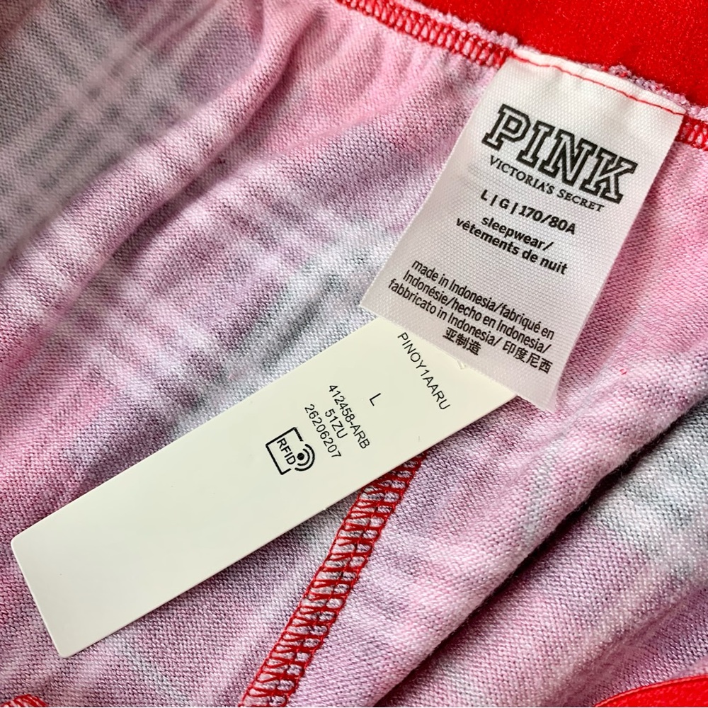 NWT PINK Victoria’s Secret Large Cozy Sleep Jogger Plaid Pajama Pants Joggers VS - Picture 6 of 7